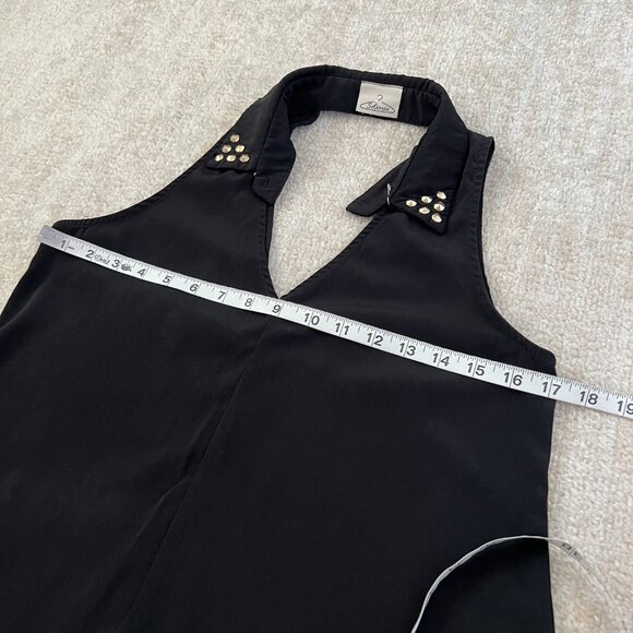 3 for $6 Solemio Sleeveless Black Studded Cutout Back Flowy Blouse Top S - Picture 6 of 7